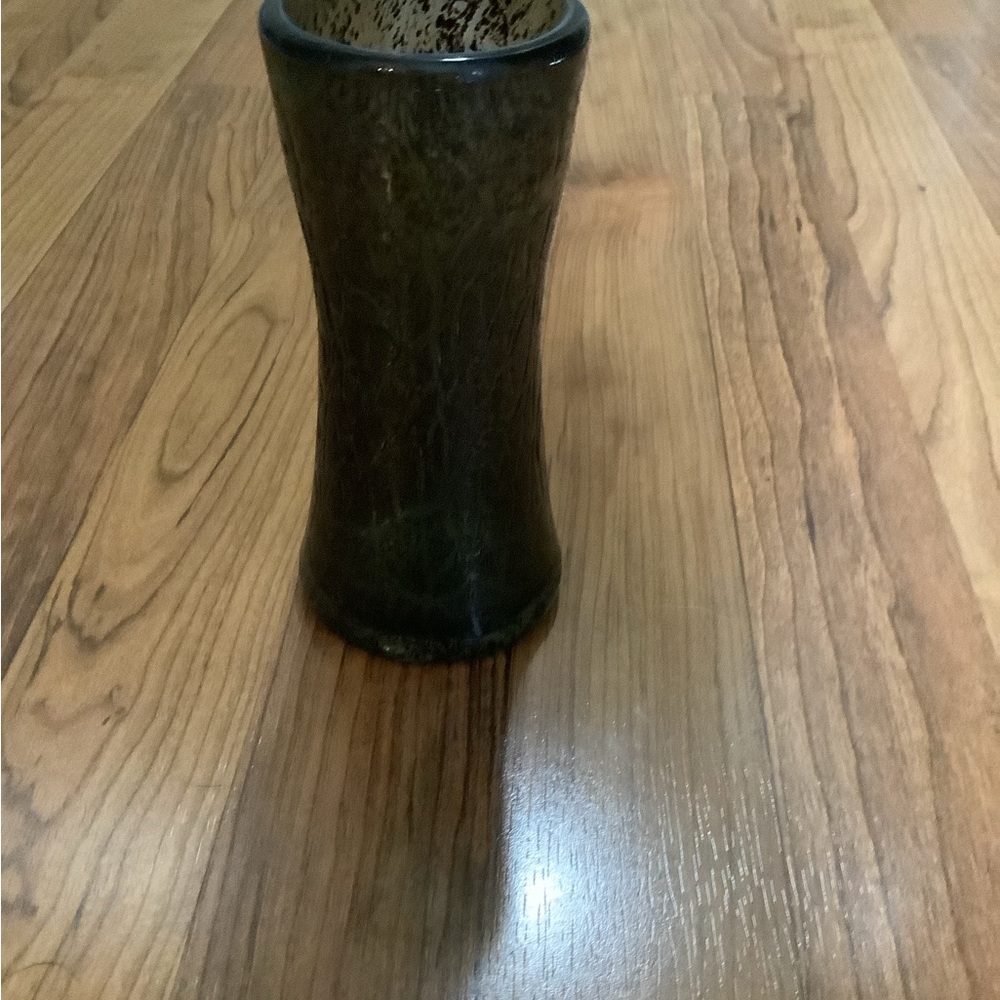 Handcrafted Dark Green Ceramic Vase - Stylish Accent for Home